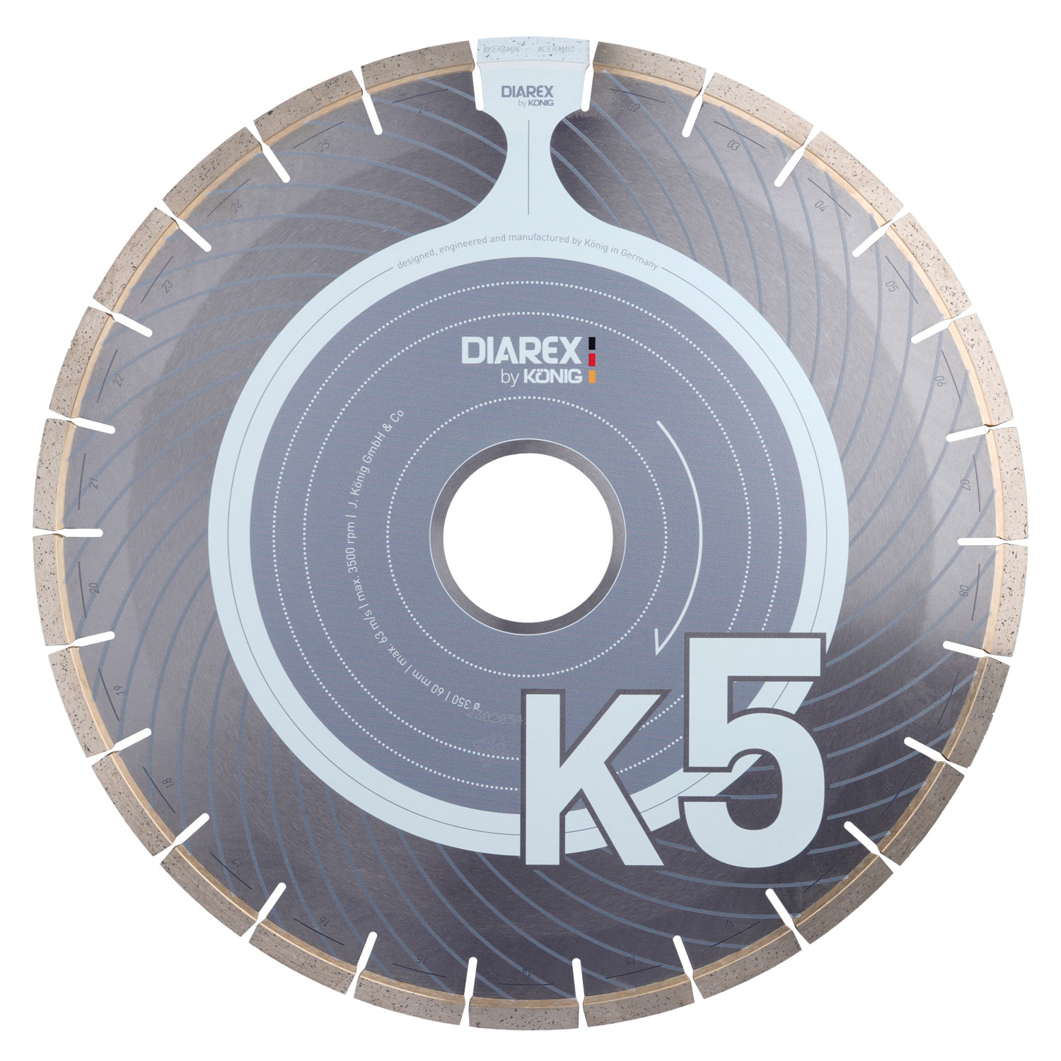 DIAREX blade K5 ø 350 mm | borehole 60 mm | rigid core